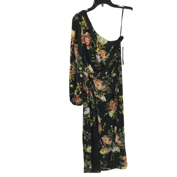 Rachel Roy Black Floral One-Shoulder Maxi Dress NWT Size 6 Wedding Guest - Picture 7 of 10